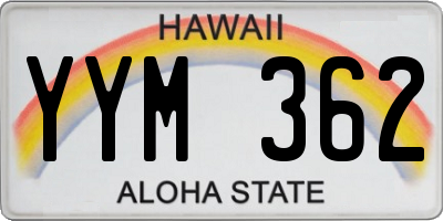 HI license plate YYM362