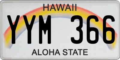 HI license plate YYM366