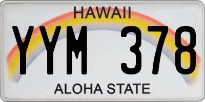 HI license plate YYM378