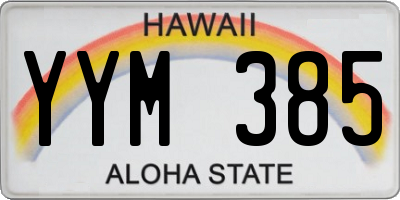 HI license plate YYM385