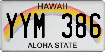 HI license plate YYM386