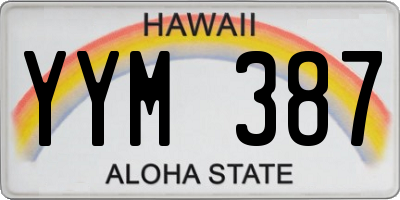 HI license plate YYM387