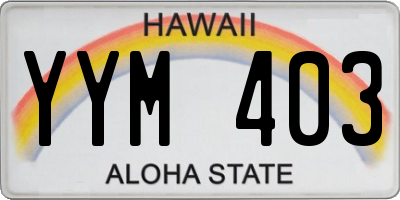HI license plate YYM403
