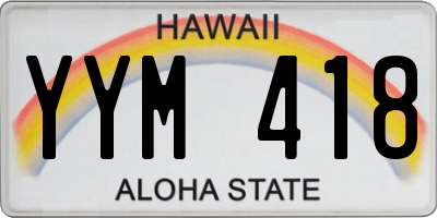 HI license plate YYM418