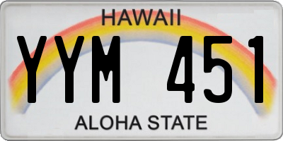 HI license plate YYM451
