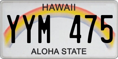HI license plate YYM475