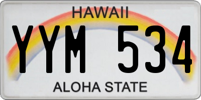 HI license plate YYM534