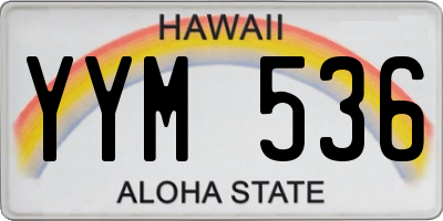 HI license plate YYM536