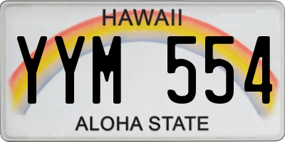 HI license plate YYM554