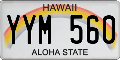 HI license plate YYM560
