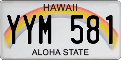 HI license plate YYM581