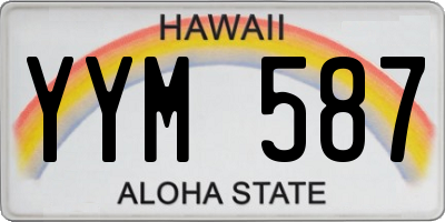 HI license plate YYM587