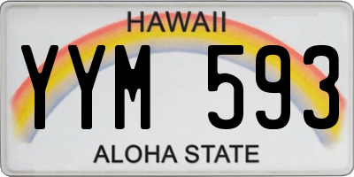 HI license plate YYM593