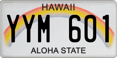 HI license plate YYM601