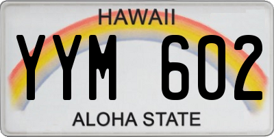 HI license plate YYM602