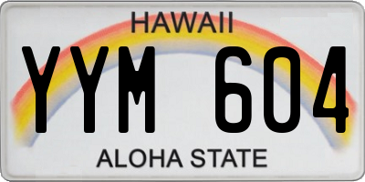 HI license plate YYM604