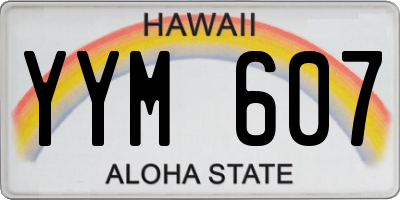HI license plate YYM607