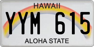 HI license plate YYM615