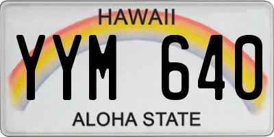 HI license plate YYM640