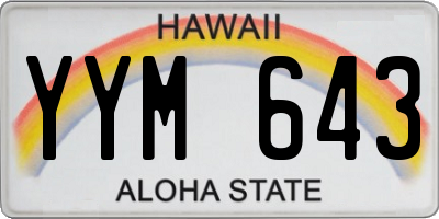 HI license plate YYM643