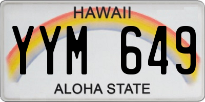HI license plate YYM649