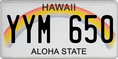 HI license plate YYM650