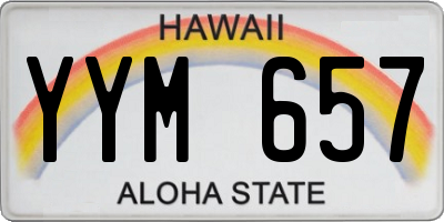 HI license plate YYM657
