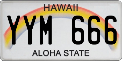 HI license plate YYM666