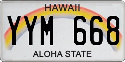 HI license plate YYM668