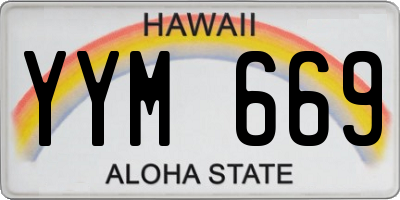 HI license plate YYM669