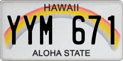 HI license plate YYM671