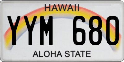 HI license plate YYM680