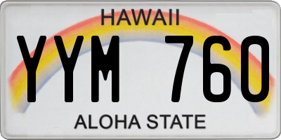 HI license plate YYM760
