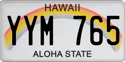 HI license plate YYM765