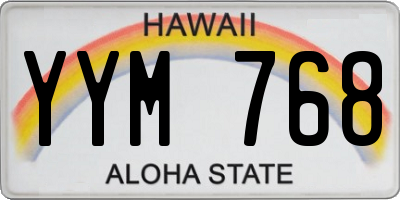 HI license plate YYM768