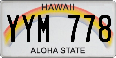 HI license plate YYM778