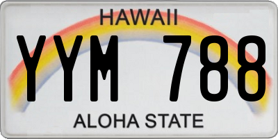 HI license plate YYM788