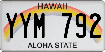 HI license plate YYM792
