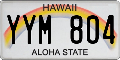 HI license plate YYM804