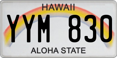 HI license plate YYM830