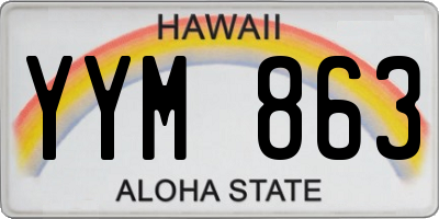 HI license plate YYM863