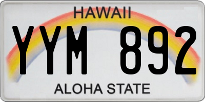 HI license plate YYM892