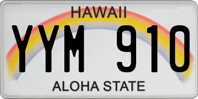 HI license plate YYM910