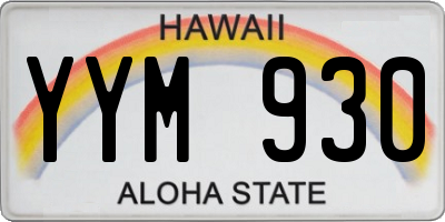 HI license plate YYM930