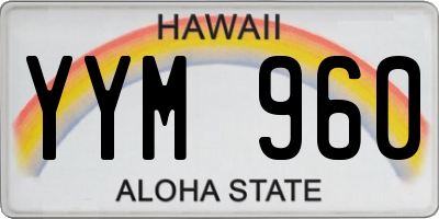 HI license plate YYM960