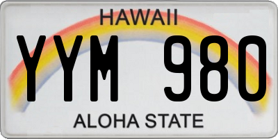 HI license plate YYM980