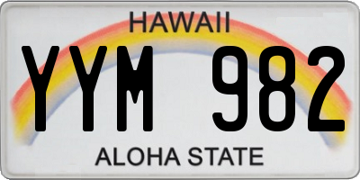 HI license plate YYM982