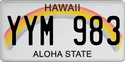 HI license plate YYM983