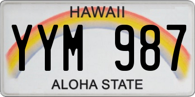 HI license plate YYM987