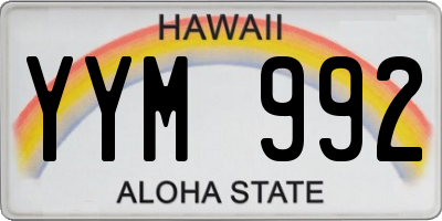 HI license plate YYM992